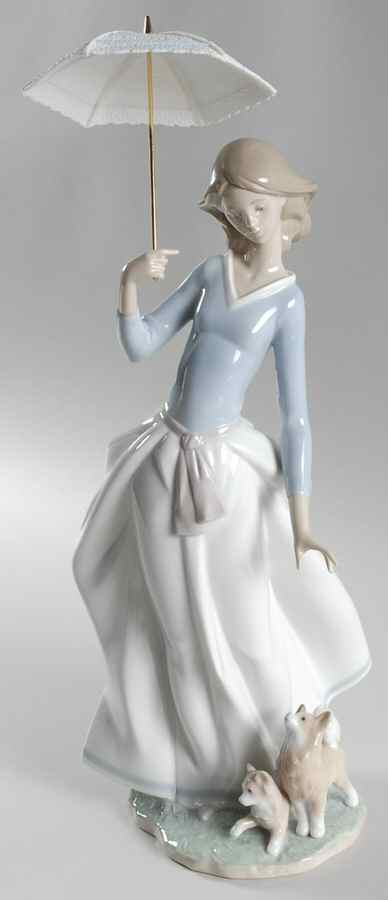 Women with Dogs Sunlit Garden - No Box by Lladro-1