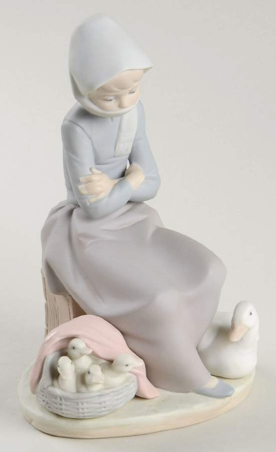 Children with Animals Girl With Ducks-Mother Duck With Ducklin - Boxed by Lladro-1