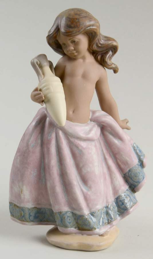 Nudes Little Peasant Girl (Pink) - Boxed by Lladro-1
