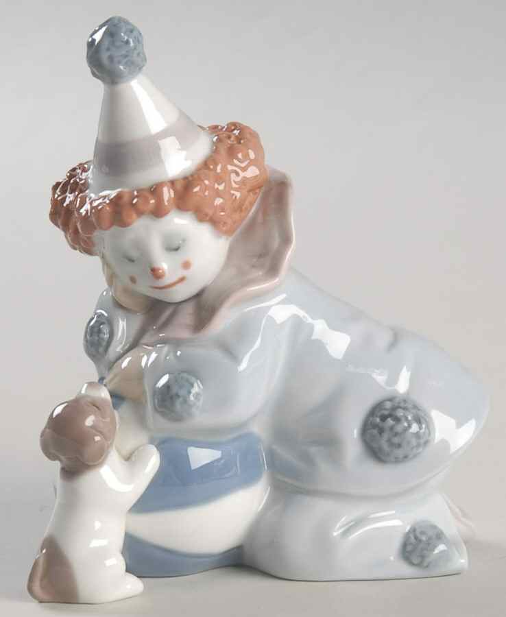 Commedia Dell'Arte Pierrot With Puppy & Ball - Boxed by Lladro-1