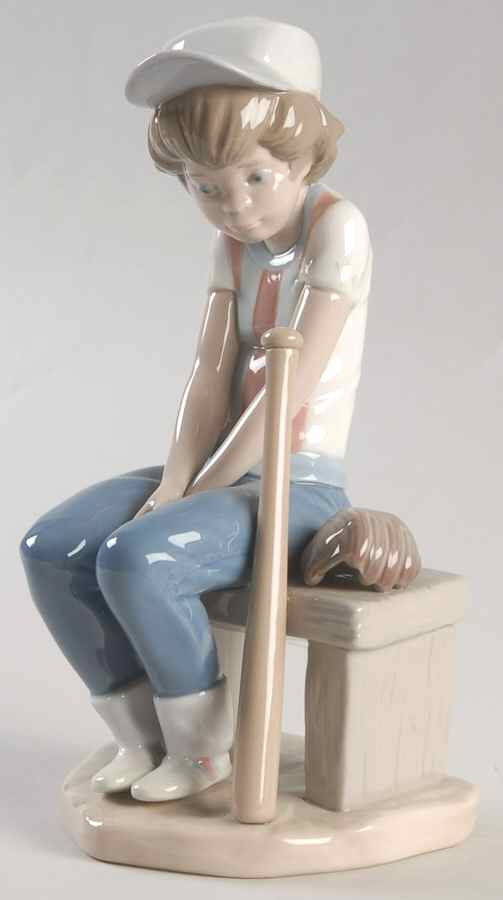 Sports Little Leaguer On Bench - No Box by Lladro-1