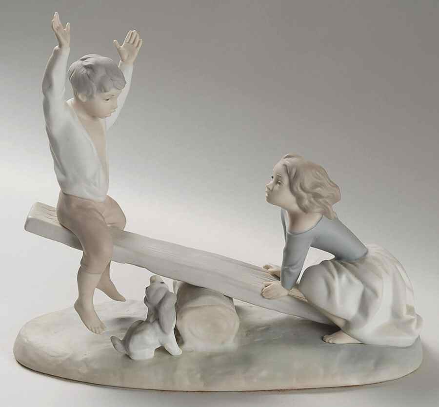 Children Playing See-Saw - Boxed by Lladro-1