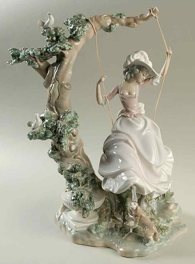 Romance (Singles) Victorian Girl On Swing - Boxed by Lladro-1