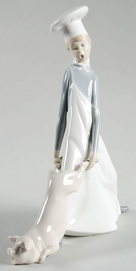 Little Professionals Cook In Trouble-Boy With Pig - No Box by Lladro-1