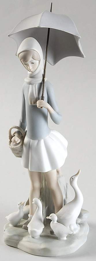 Children with Animals Girl With Umbrella & Geese - No Box by Lladro-1
