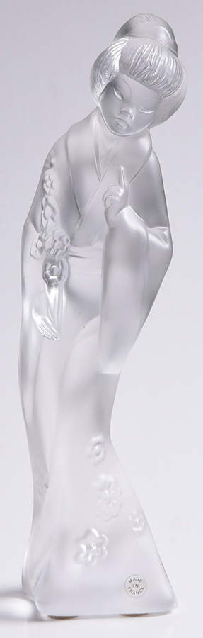 Lladro Crystal-Figurines Geisha-With Flowers-Frosted - Boxed by Lladro-1