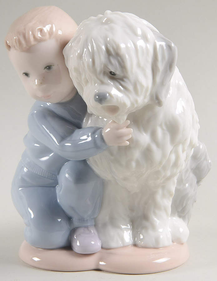 Golden Memories Masquerade Friends-Boy With Dog - Boxed by Lladro-1