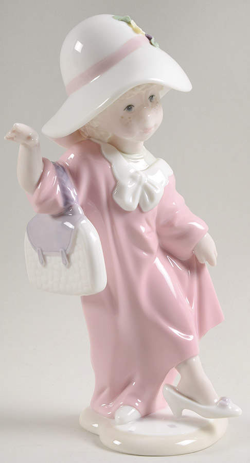Golden Memories Pretty Like Mom-Girl In Pink Dress - No Box by Lladro-1