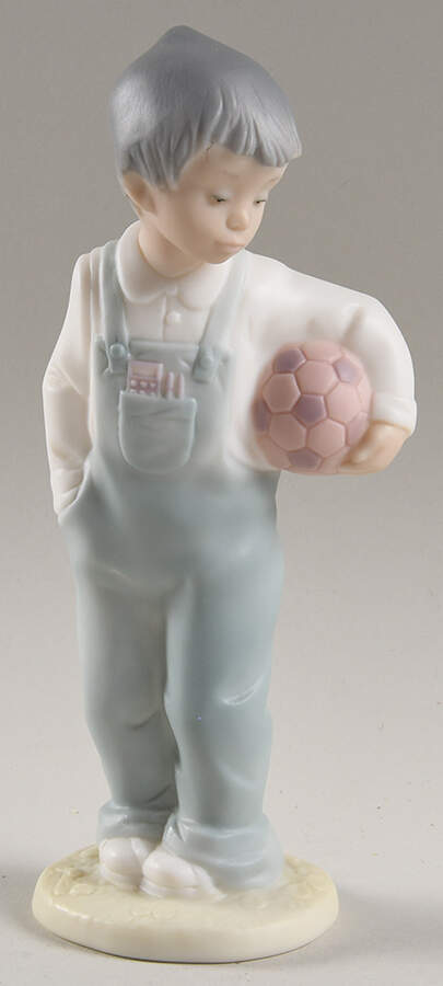 Golden Memories Soccer Time Boy Holding Soccer Ball - Boxed by Lladro-1