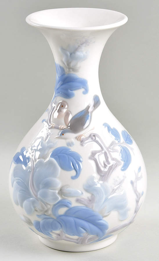 Lladro Vases & Urns Vase With Sparrows-White - No Box by Lladro-1