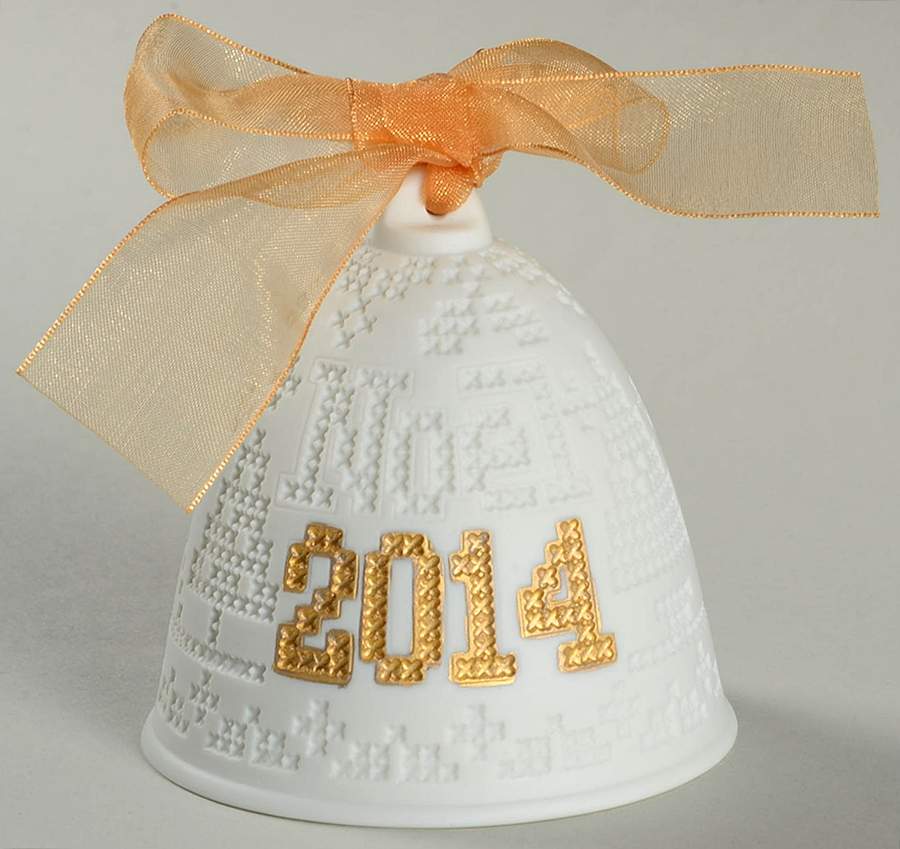Annual Christmas Bell 2014 Annual Bell Re-Deco Gold - Boxed by Lladro-1