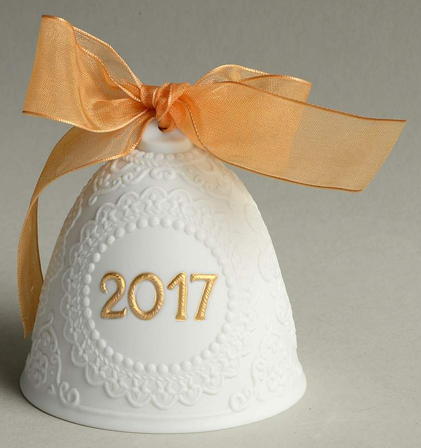 Annual Christmas Bell 2017 Re-Deco Gold-L8427 - With Box by Lladro-1