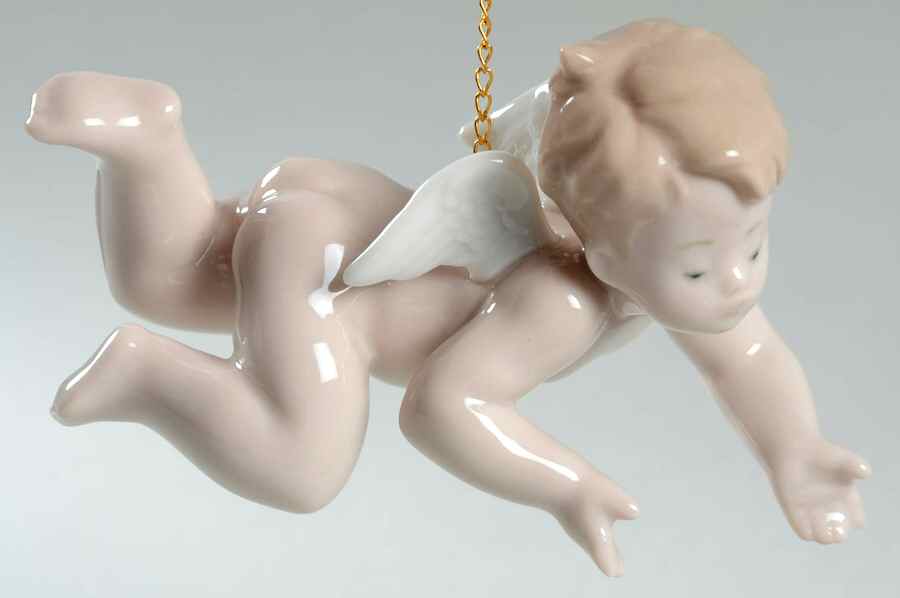 Lladro Christmas Ornament-Figural Playing Cherub - No Box by Lladro-1