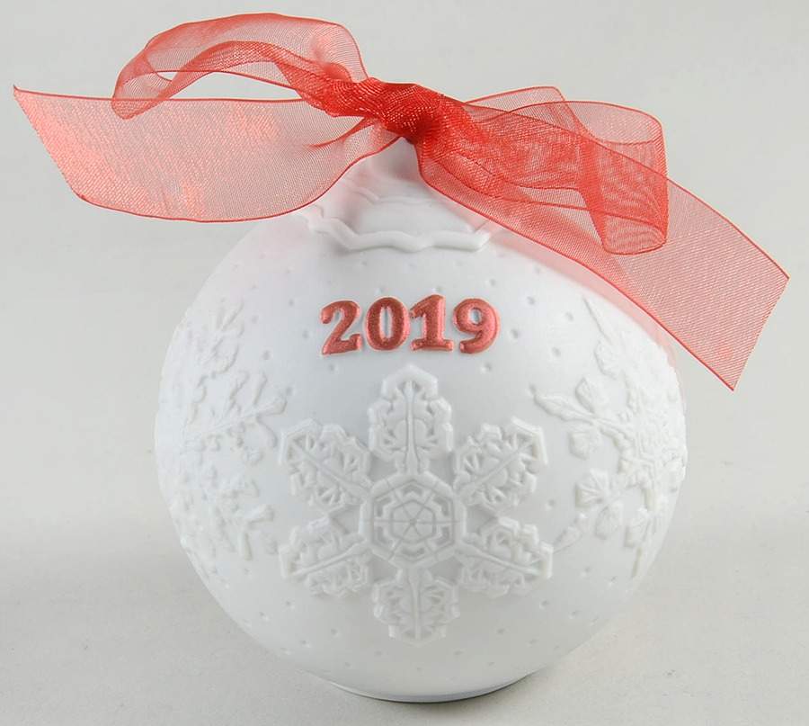 Annual Ball Ornament 2019 Re-Deco Red - L8445 - Boxed by Lladro-1