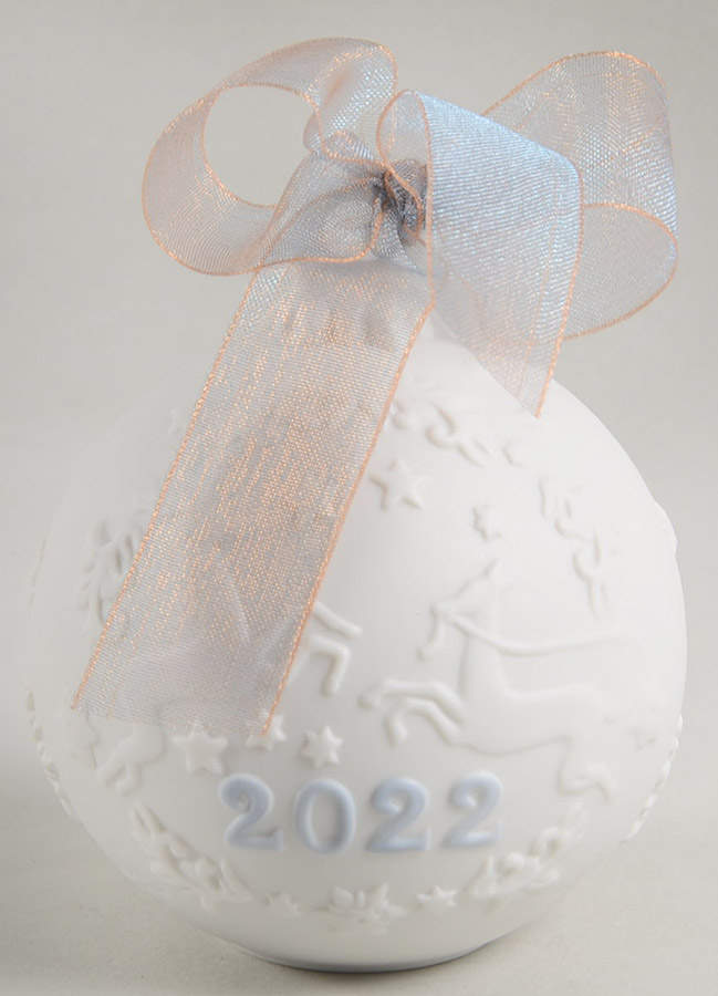 Annual Ball Ornament 2022 Christmas Ball - Blue - Boxed by Lladro-1