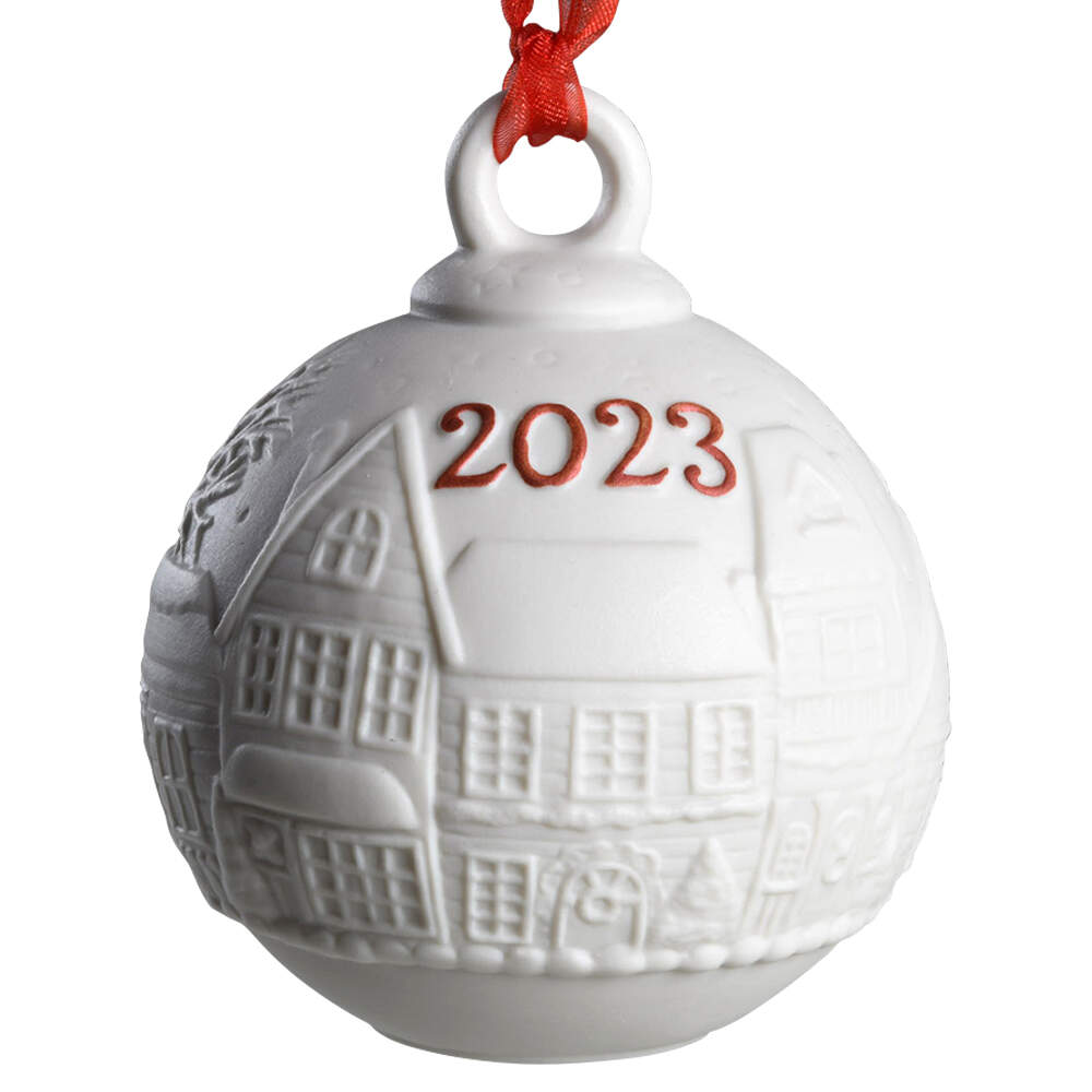 Annual Ball Ornament 2023 Christmas Ball - Red - Boxed by Lladro-1