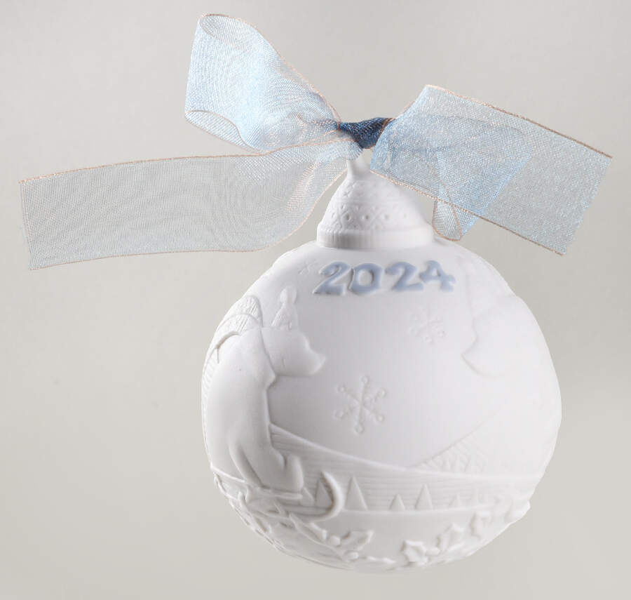 Annual Ball Ornament 2024 Christmas Ball-Blue - Boxed by Lladro-1