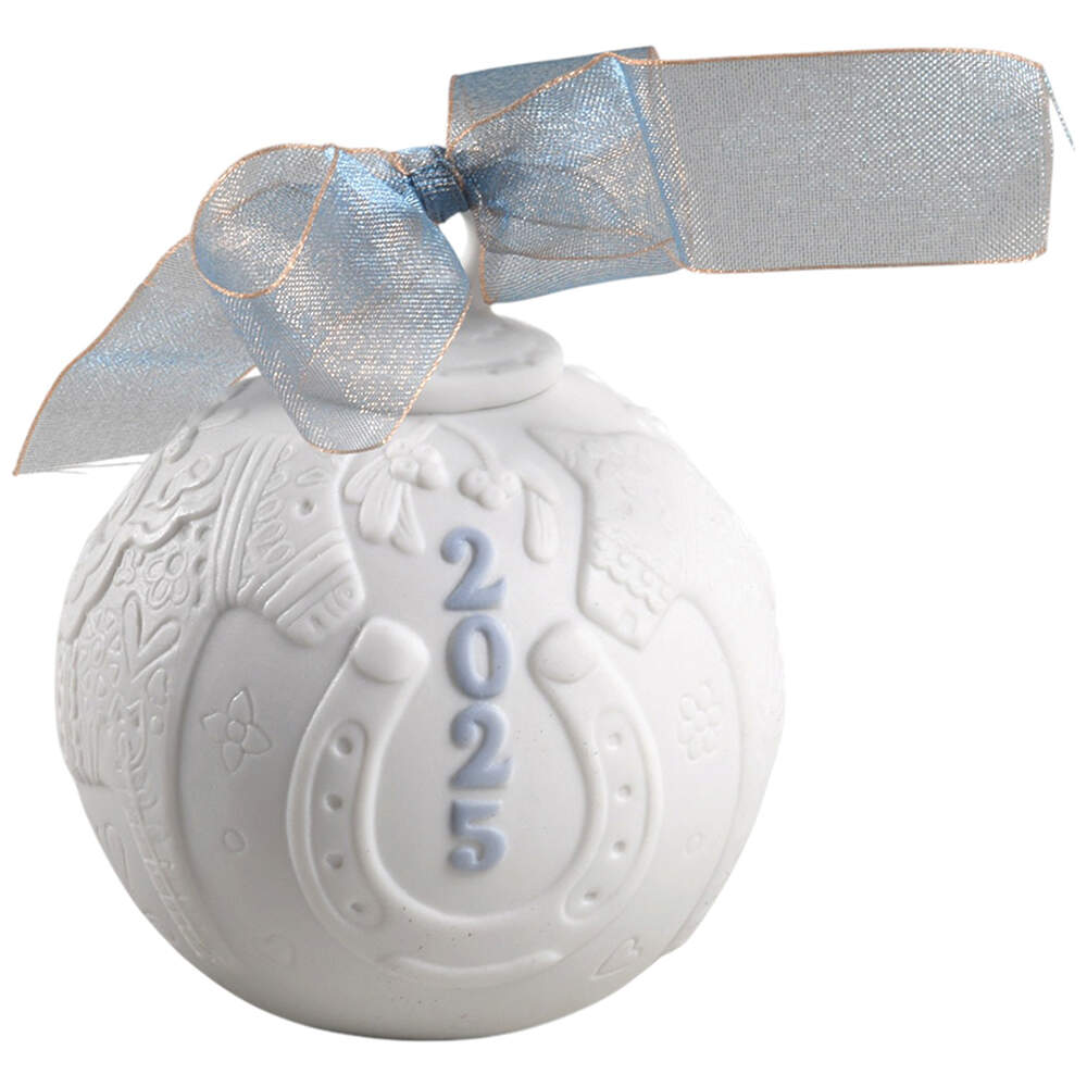 Annual Ball Ornament 2025 Christmas Ball- Blue - No Box by Lladro-1