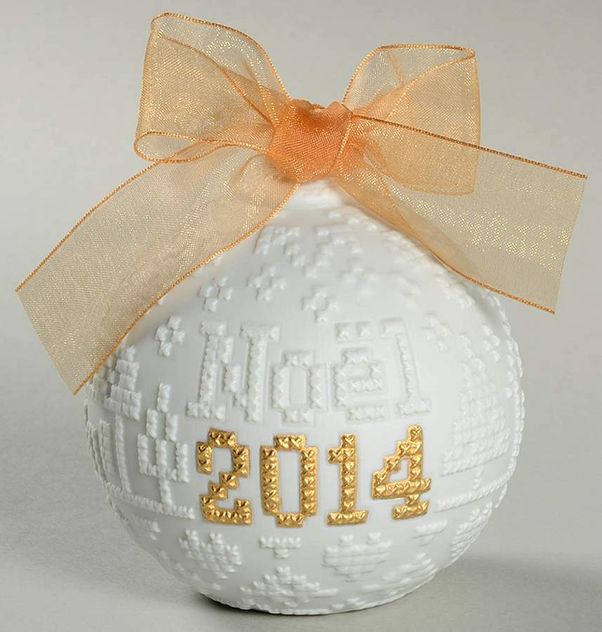 Annual Ball Ornament 2014 Re-Deco Ball Gold - L8390 - Boxed by Lladro-1