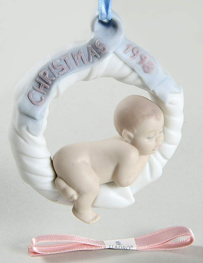 Baby's First Christmas 6588-Baby In Wreath (White) - No Box by Lladro-1