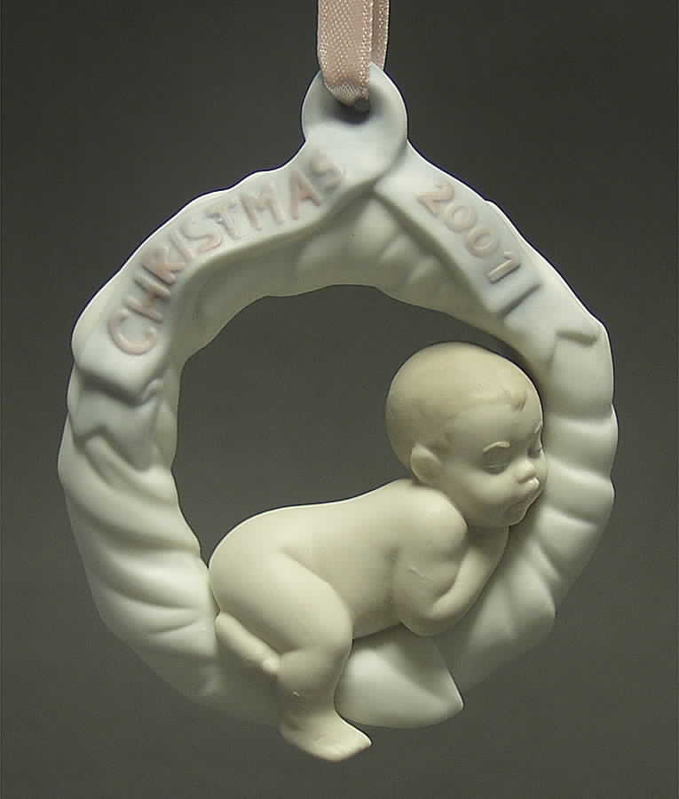 Baby's First Christmas 6719-Baby In Wreath (White) - No Box by Lladro-1