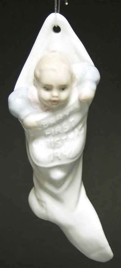 Baby's First Christmas 5922-Baby In Stocking - Boxed by Lladro-1