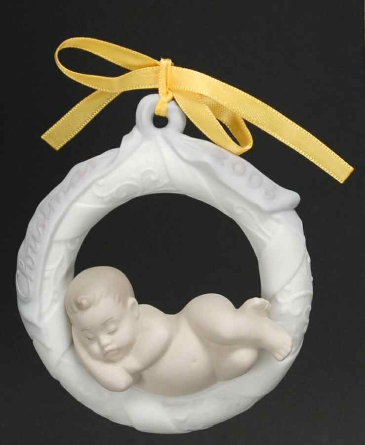 Baby's First Christmas 6729-Baby In Wreath (White) - No Box by Lladro-1