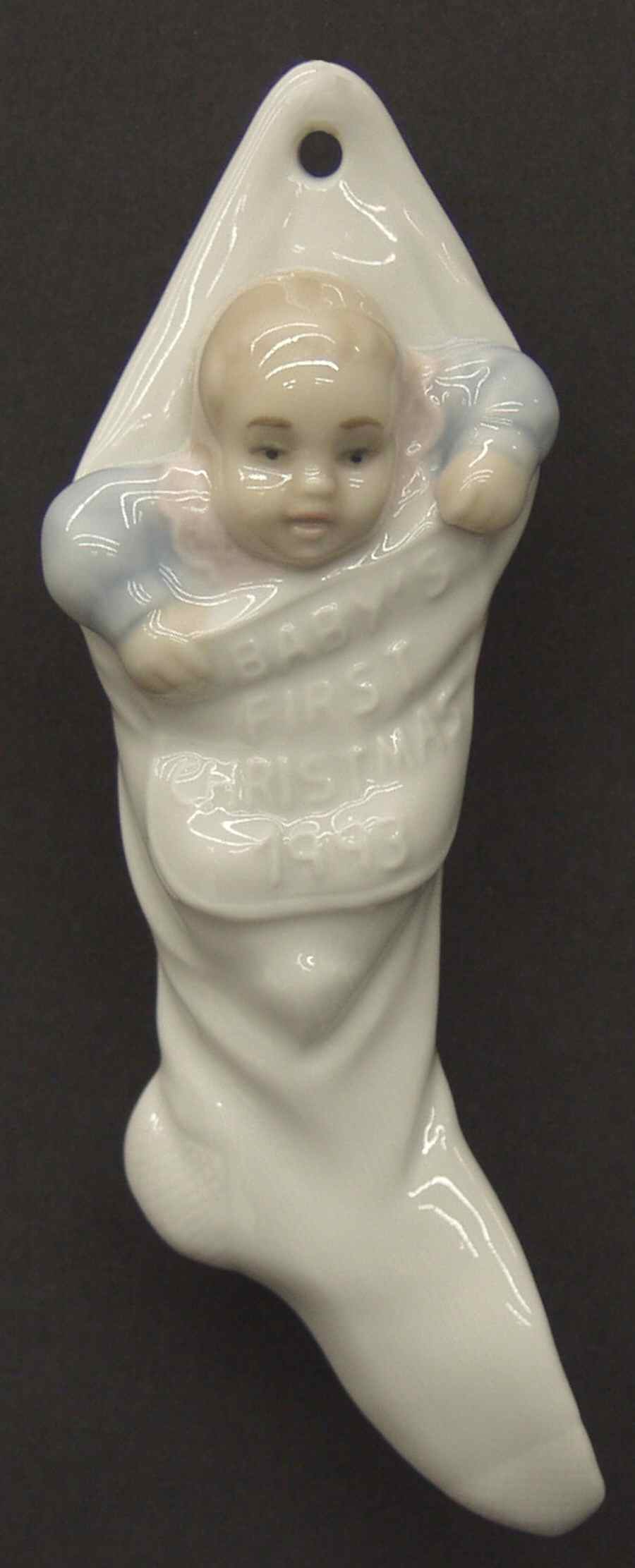 Baby's First Christmas 6037-Baby In Stocking - Boxed by Lladro-1