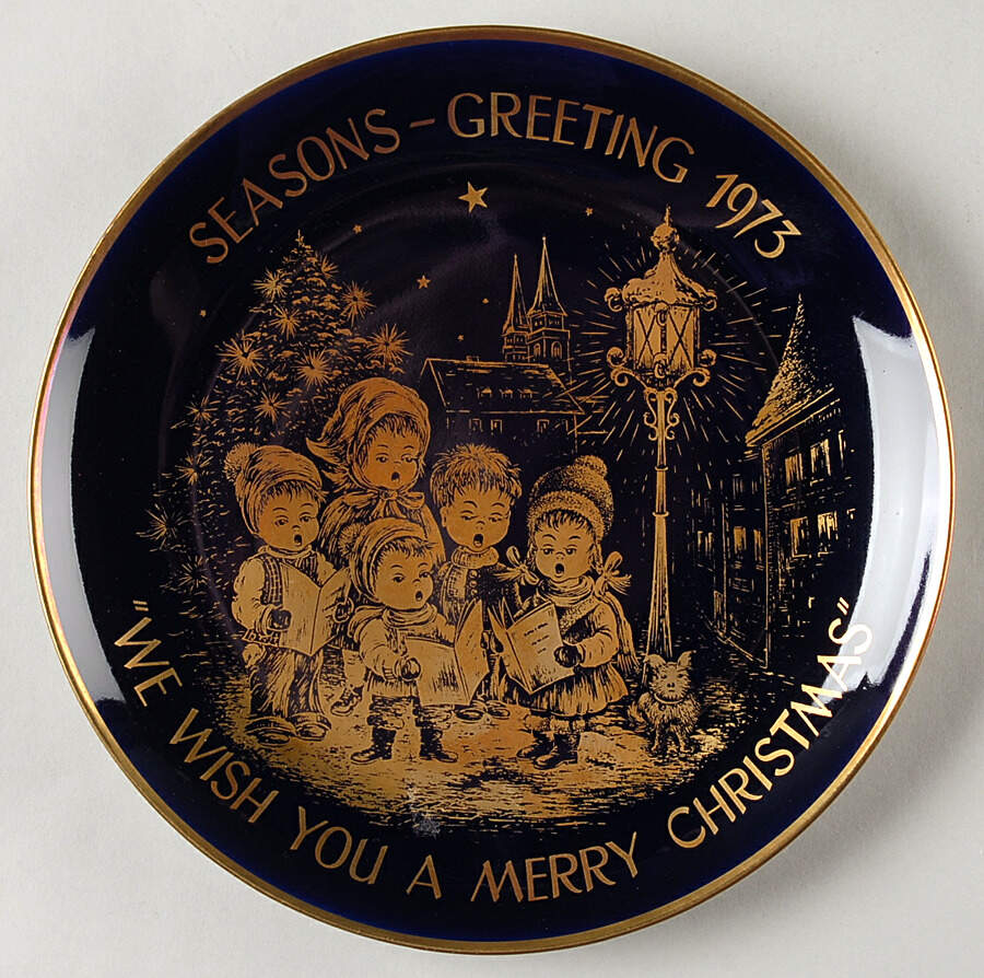 Christmas Plate Seasons-Greeting-Little Carolers - Boxed by Lihs Lindner-1
