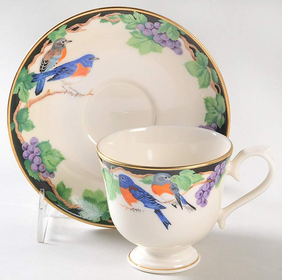 Birds of America Bluebird Cup & Saucer - No Box by Lenox-1