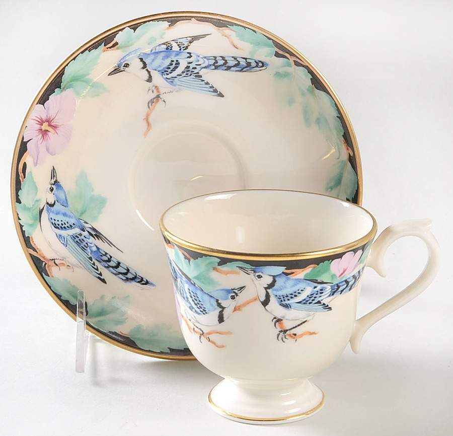 Birds of America Blue Jay Cup & Saucer - Boxed by Lenox-1