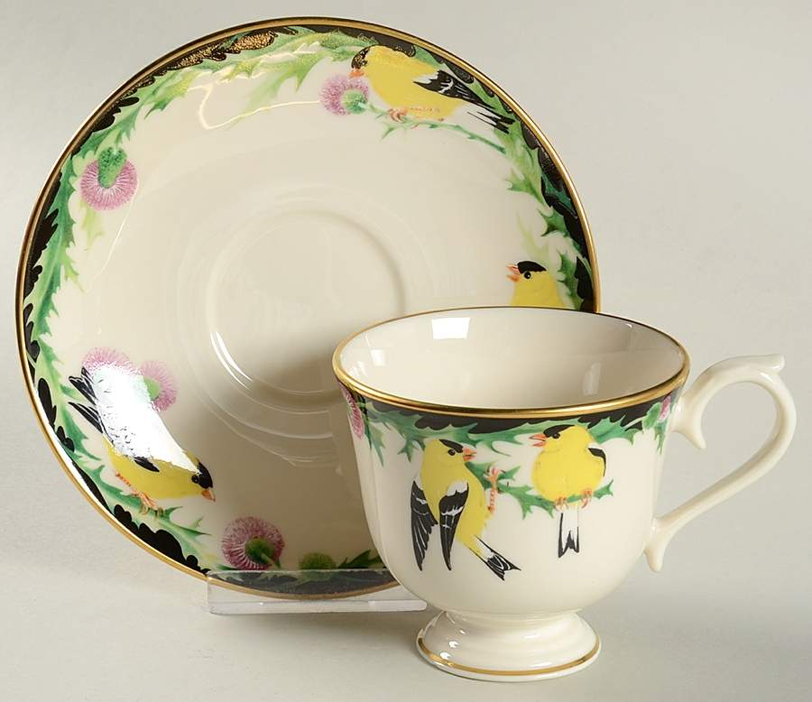 Birds of America Goldfinch Cup & Saucer - Boxed by Lenox-1