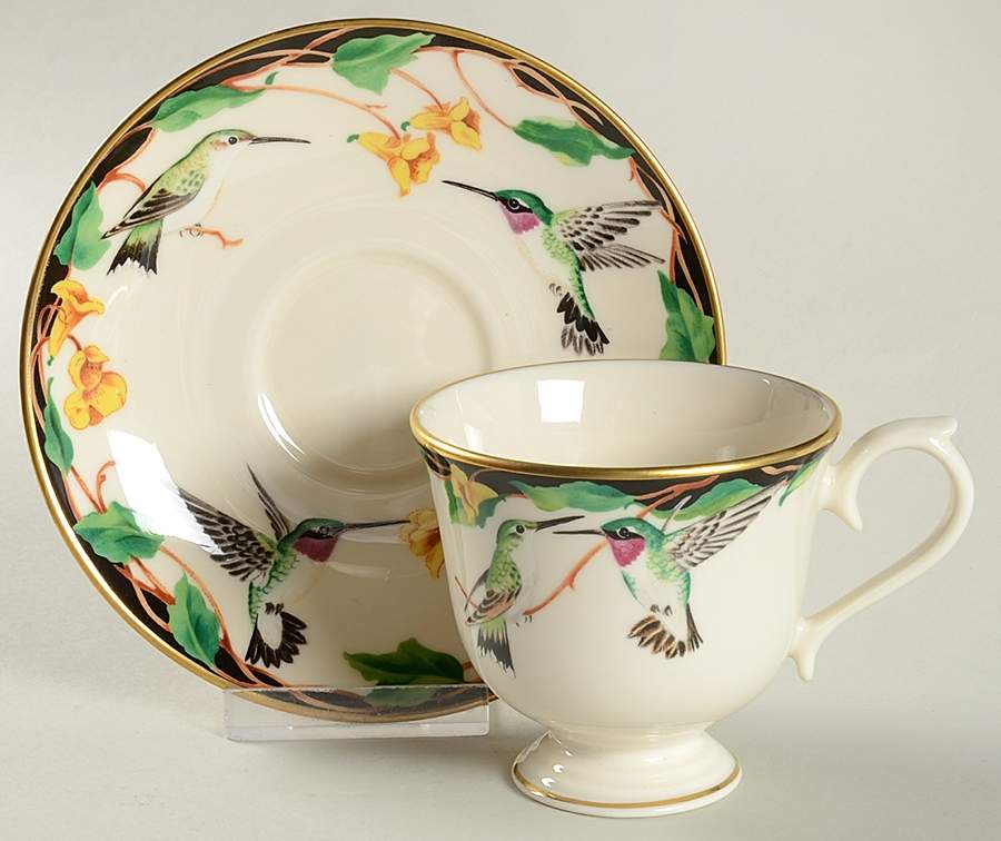 Birds of America Hummingbird Cup & Saucer - With Box by Lenox-1
