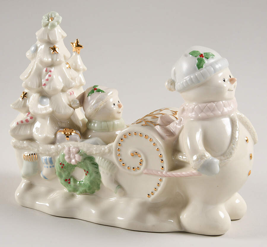 Lenox Figurines Snowman Pulling Sleigh - No Box by Lenox-1