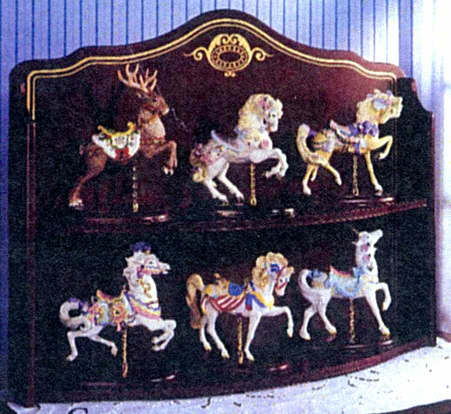 Carousel Animals Wooden Display Shelf - Display Rack Wood by Lenox-1