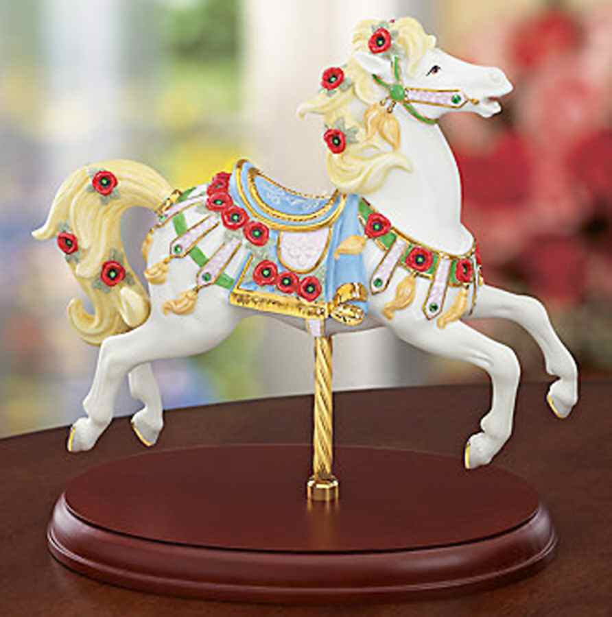 Carousel Animals Peridot And Poppies Horse - Boxed by Lenox-1