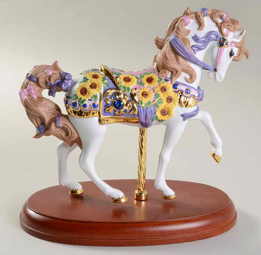 Carousel Animals Sapphires And Sunflowers Carousel Horse - Boxed by Lenox-1