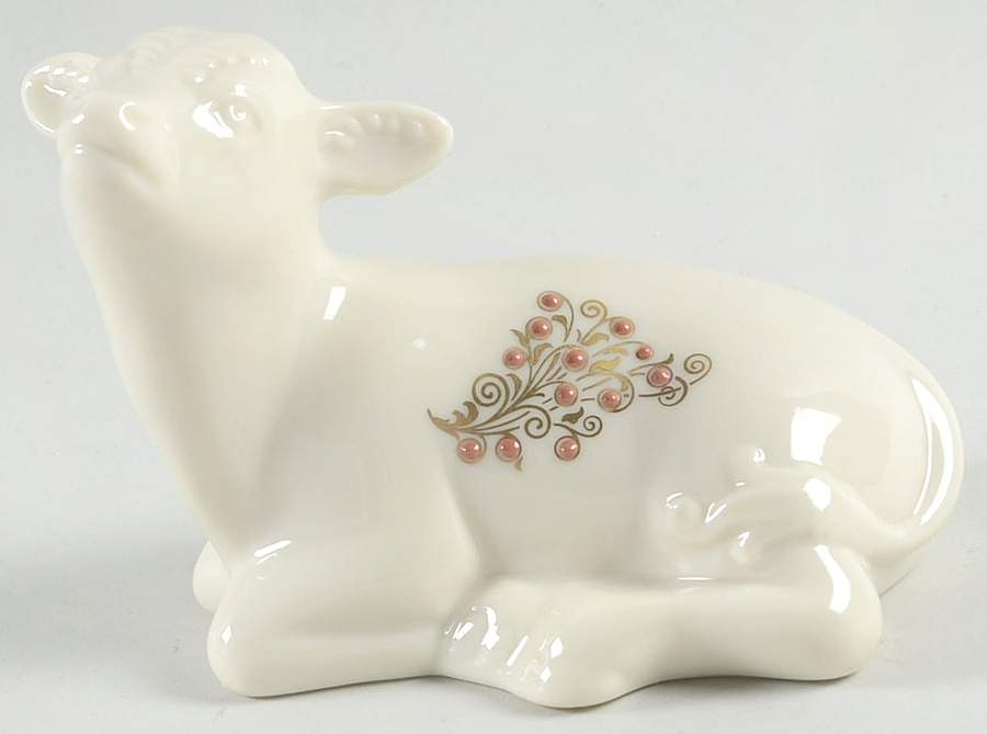 China Jewels Figurines Cow Laying Down-Calf - No Box by Lenox-1