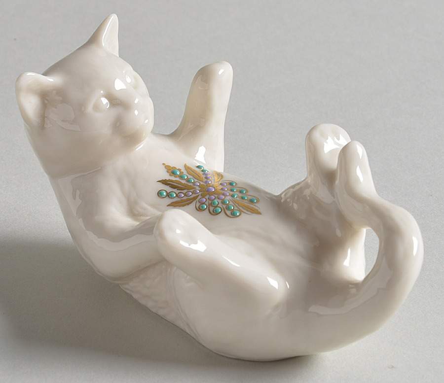 China Jewels Figurines Kitten- Lying On Back - Boxed by Lenox-1