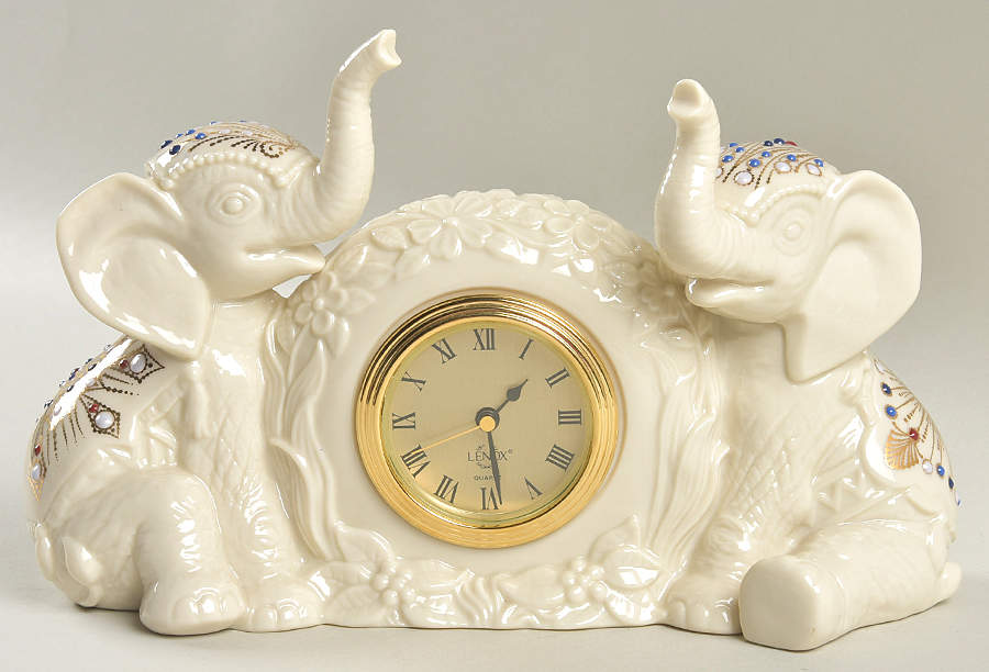 China Jewels Figurines Elephant Clock - Boxed by Lenox-1