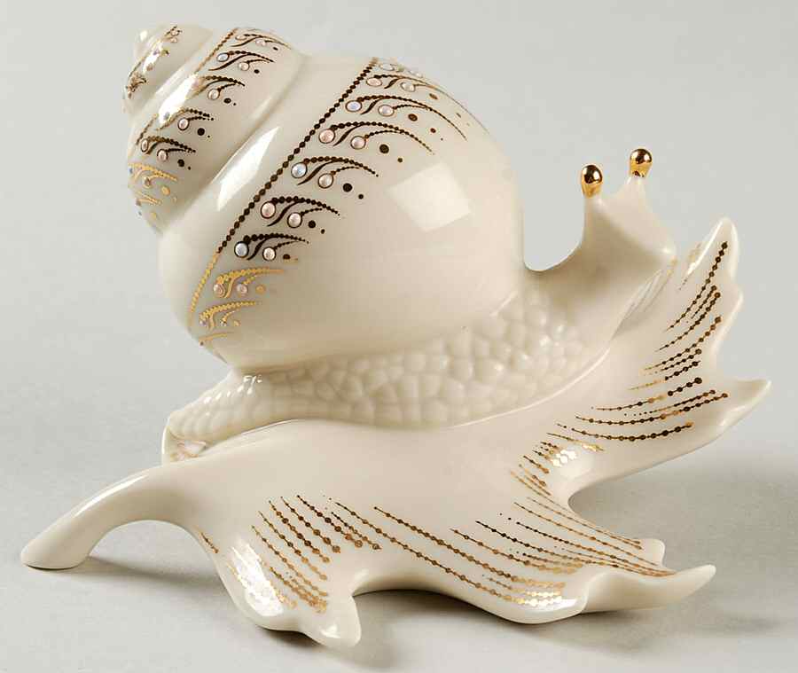 China Jewels Figurines Snail On Leaf - No Box by Lenox-1