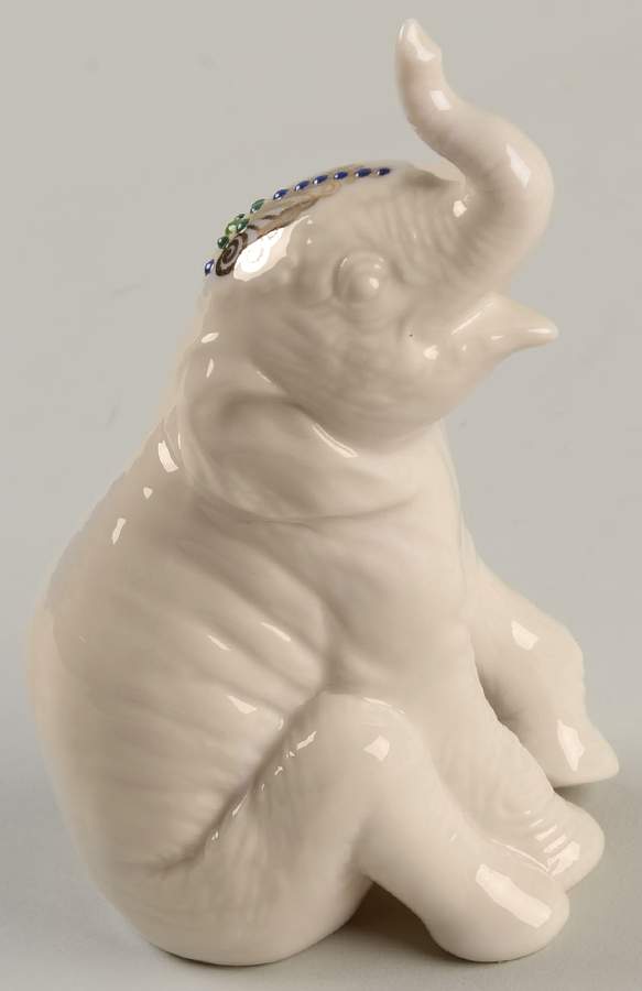 China Jewels Figurines Palace Elephant Calf-Sitting - Boxed by Lenox-1