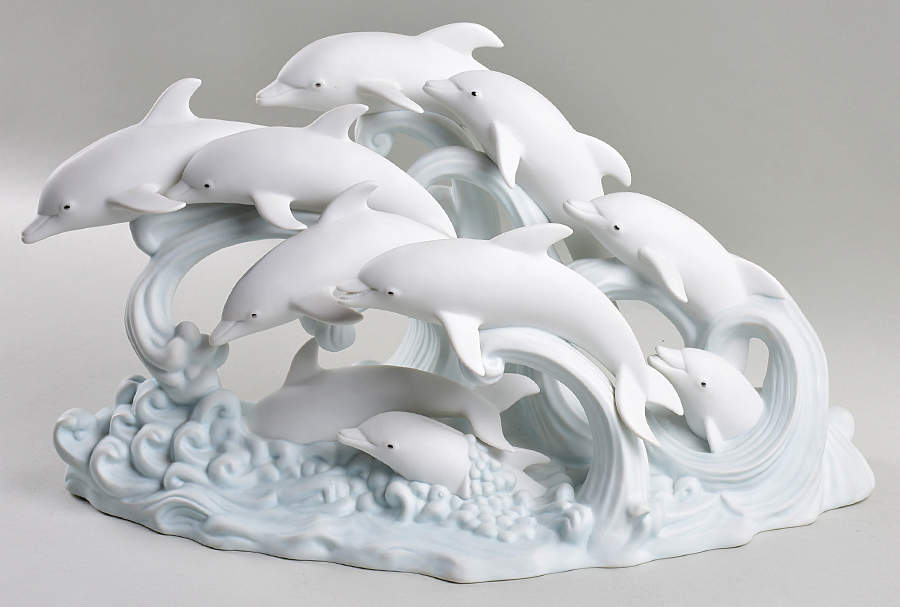 Sea Animals A Gathering Of Dolphins-Without Base - No Box by Lenox-1