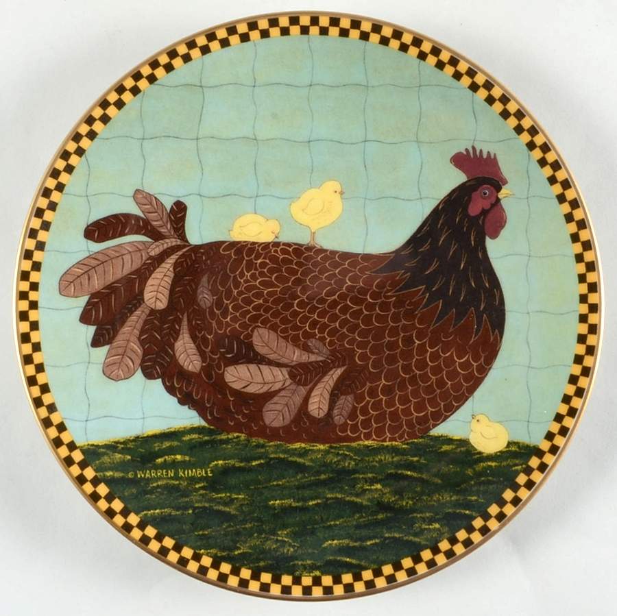 Barnyard Animals Brown Hen With Chicks - No Box by Lenox-1