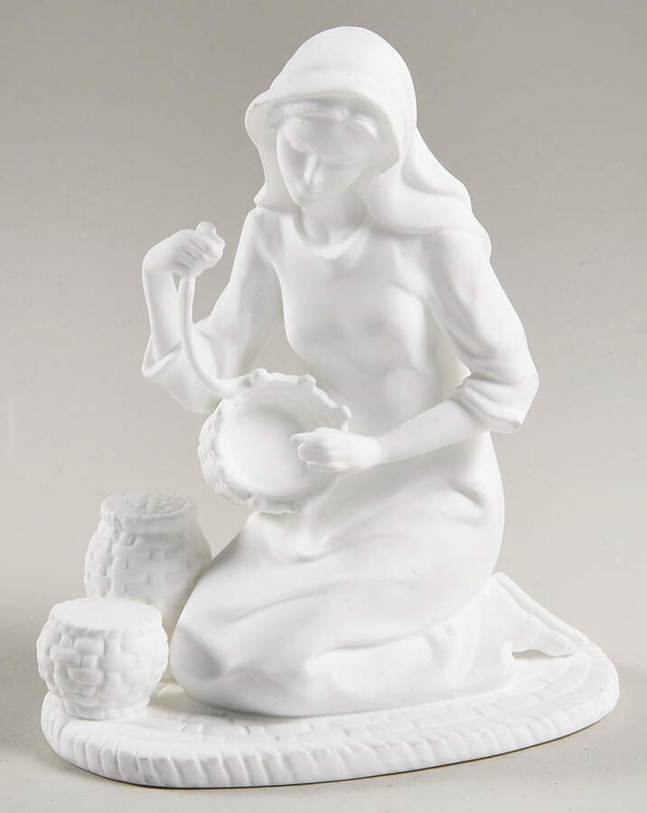 Lenox Nativity-White Woman Weaving - No Box 66a by Lenox-1