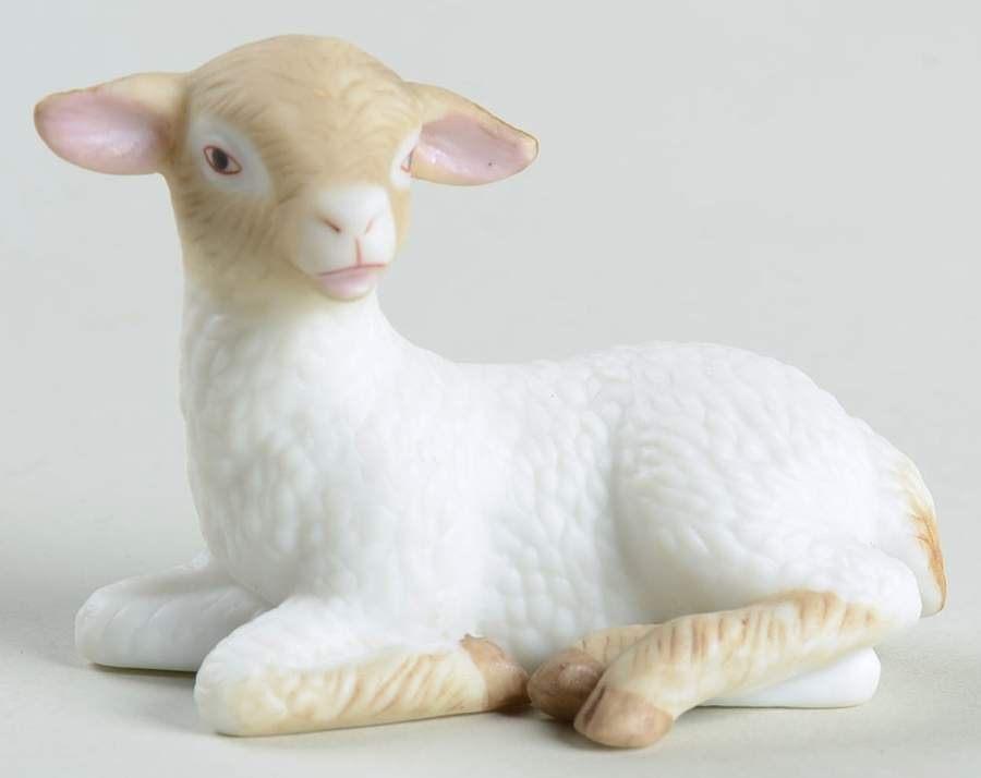 Renaissance Nativity Lamb-Lying - No Box by Lenox-1