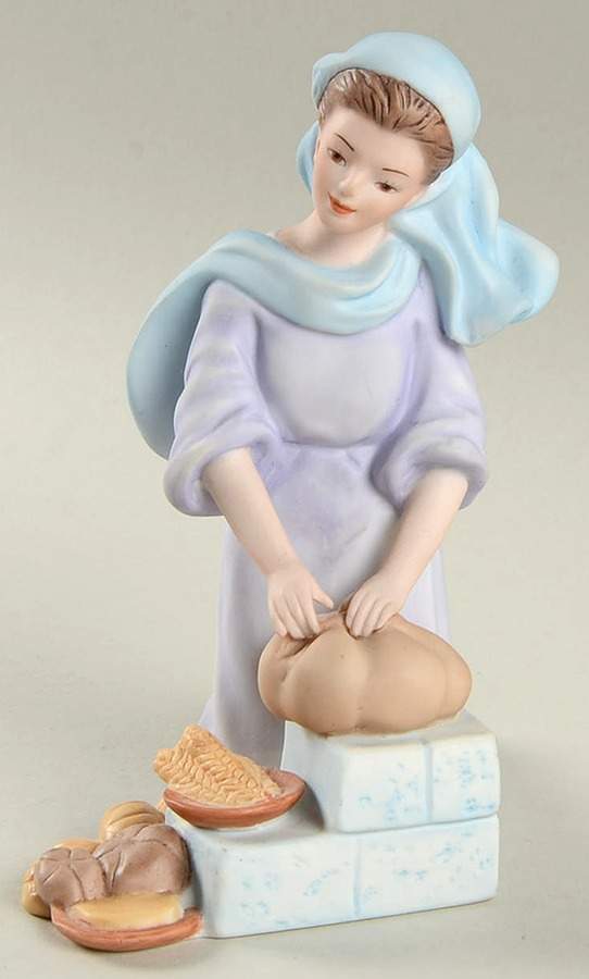 Renaissance Nativity Girl With Bread And Kneeding Dough - No Box by Lenox-1