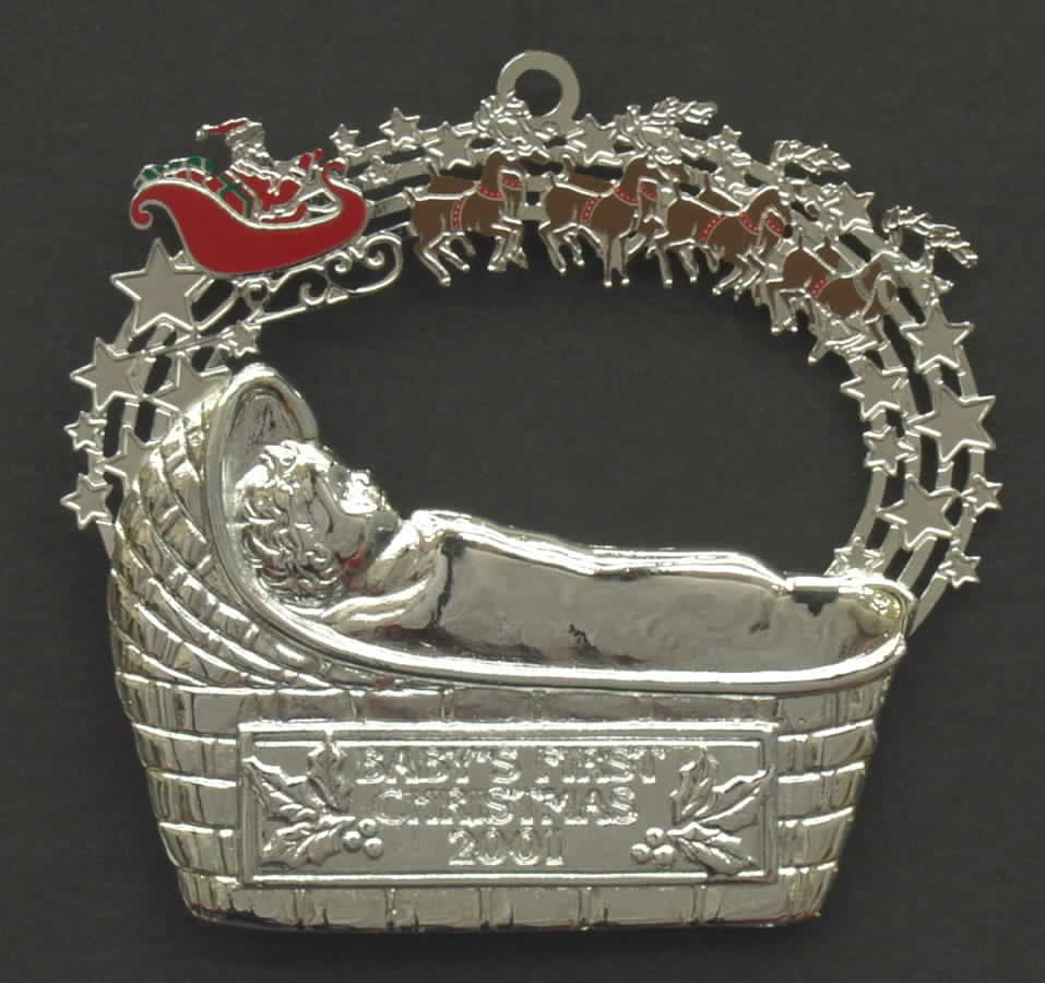 Lunt Christmas Ornament Baby's First-Silverplate - Boxed by Lunt Silver-1