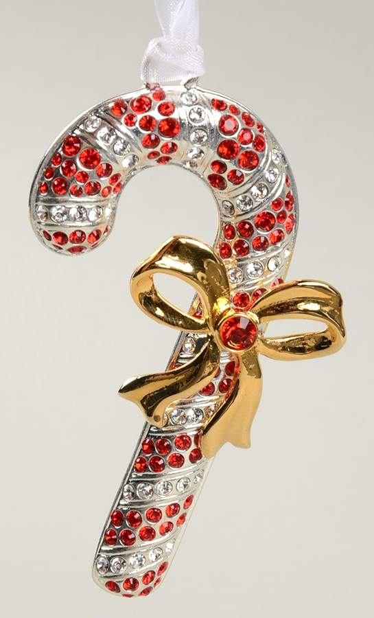 Lunt Christmas Ornament Crystal Candy Cane - Boxed by Lunt Silver-1
