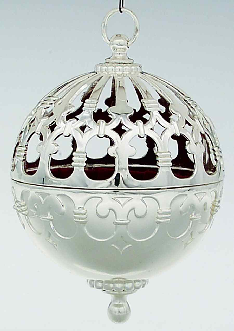 Lunt Christmas Ornament Victorian Hanging Ball - No Box by Lunt Silver-1